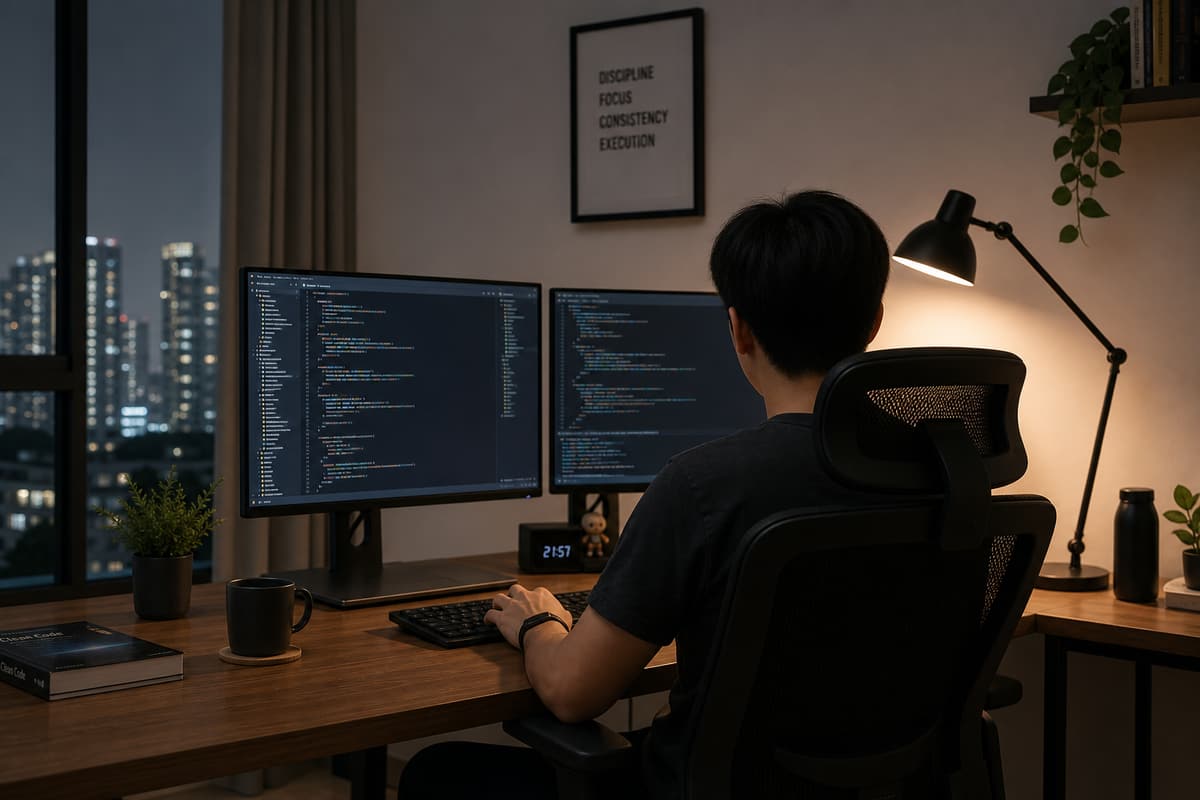 Kevin Myat designing agent guardrails at an engineering workstation